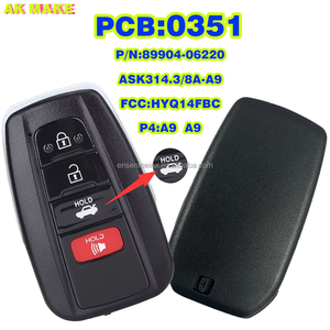 89904-06220 Беспроводной смарт-ключ Keyless-Go с платой 231451-0351 FCCID HYQ14FBC и чипом A9 для Toyota <span class=keywords><strong>Camry</strong></span> 2018-2021 - Product Image 1