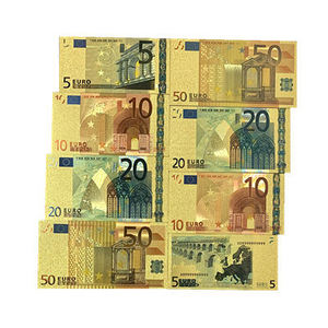 Nouvelles billes de banque européennes pour collection de cadeaux de Noël, billets de banque en plastique imperméables plaqués <span class=keywords><strong>or</strong></span> de 5, 10, 20, 50, 100, 200, 500, 1000 euros - Product Image 1