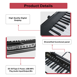 Piano numérique portable BD-<span class=keywords><strong>883</strong></span> personnalisé en usine, 88 touches, compact, pour débutants, utilisation à domicile, clavier électronique - Product Image 3