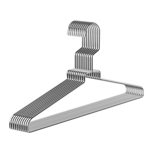 Cintre en acier inoxydable 43cm 46cm, type crochet rectangulaire, cintre métallique pour vêtements, pantalons, cravates, organisateur de rangement - Product Image 3