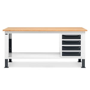 Fami WORK2003 Établi réglable de 200cm avec plateau en bois et armoire à 4 tiroirs - Product Image 2