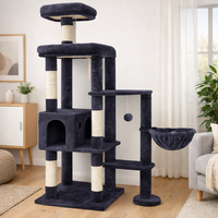 Arbre à chat multi-niveaux en velours doux et durable avec poteaux à gratter en sisal, idéal pour les appartements