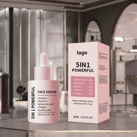 OEM Peptide Acide Hyaluronique Vitamine C E Collagène Sérum pour le Visage 5 en 1 Formule Liquide Blanchiment et Anti-âge Lifting Instantané