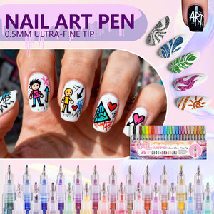 Set di Penne per Nail Art, Pennarelli a Rapida Asciugatura, Strumenti per Nail Art in Acrilico per Punteggiare, Disegnare, Dipingere, Inchiostro a Rapida Asciugatura per Prendere Appunti - Product Image 3