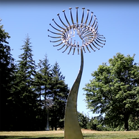 Sculpture d'énergie cinétique en acier inoxydable pour l'extérieur, décoration de jardin