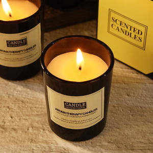 Bougie d'aromathérapie en verre noir brillant créative pour la maison, cadeau artisanal, bougie sans fumée, ornement - Product Image 4