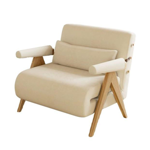 Canapé-lit moderne nordique petit 3 en 1 pour dormir, se détendre, pliable, avec accoudoirs, fauteuil avec dossier réglable sur 6 niveaux - Product Image 1