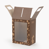 Boîtes de présentation texturées en carton avec poignée en papier pour emballages de desserts de fêtes, personnalisées par un fournisseur chinois d'impression numérique pour produits