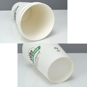 Bicchieri di Carta Usa e Getta con Coperchi per Bevande Calde e Fredde, Vendita all'Ingrosso, Stampa Logo Personalizzata, Marrone Kraft e Bianco - Product Image 2