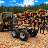 Chargeur à grappin compact pour bois forestier HAIJU, grue à bois avec remorque, prix bas, vente chaude en Europe, vitesse 10 km/h