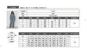 51025 Trendy Fall Women Jacket Outfits Stretch Cotton Denim <strong>Crop</strong> Jacket and Jeans Matching Sets Two Piece Jeans Denim Set Women - Product Image 5