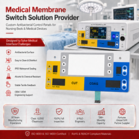 Clavier tactile plat personnalisé OEM, étanche, avec membrane graphique PET, interrupteur à membrane, antibactérien, pour panneau d'instrumentation médicale