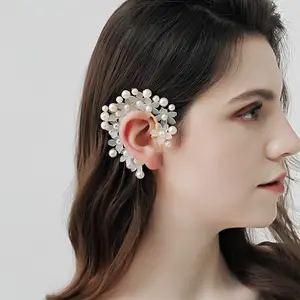 Personalized Fashion Network Red Photo Ear Clip Super Immortal Handmade Flower Trend Earrings