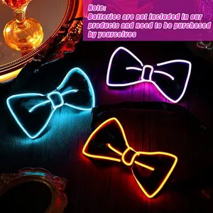 Corbata de Moño para Hombre con Luz LED que Brilla en la Oscuridad, Corbata Luminosa de Plástico para Baile, Cumpleaños y Suministros para Fiestas de Boda - Product Image 3
