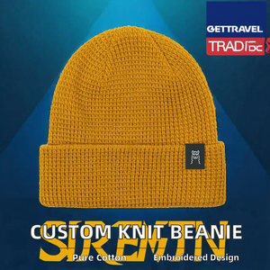 Bonnet en tricot d'hiver personnalisé 100% acrylique avec patch brodé 3D, étiquette tissée, tissu courant pour la plage, les voyages, les affaires, unisexe - Product Image 2