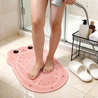 Nouveau design, tapis de douche/baignoire antidérapant en caoutchouc, pliable, ovale, motif grenouille, de luxe, imperméable