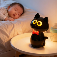 Veilleuse LED en forme de chat mignon en ABS, lumière colorée, lampe de chevet créative pour chambre d'enfant et décoration intérieure