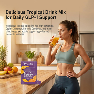Mezcla de bebida de alta calidad con GLP-1, L-Carnitina y Berberina - Compatible con dieta cetogénica, apoyo al apetito y al metabolismo, sabor a frutas tropicales - Product Image 3