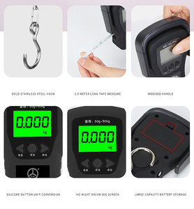 Balance de poche numérique électronique LCD portable <span class=keywords><strong>50</strong></span> kg/<span class=keywords><strong>50</strong></span> g, mini balance de pêche suspendue, OEM ODM HAOYU ABS & Alliage d'aluminium - Product Image 6