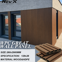 Panneaux et planches muraux extérieurs en matériau WPC anti-UV à faible entretien pour la décoration extérieure, pour le revêtement mural des hôtels ou des villas