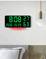 Horloge murale numérique LED RGB multifonctionnelle YIDA TIME, super grande, colorée, avec télécommande, lumière ambiante, température, humidité, semaine