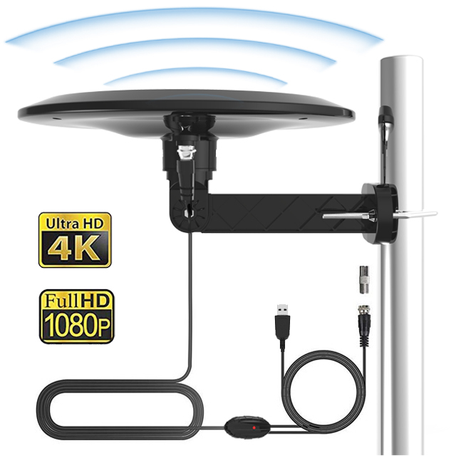 Ground Wave Omni TV Aerials High Gain Amplified HD Digital Television Antena De Outdoor Long Range UHF 470-862MHz TV Antenna