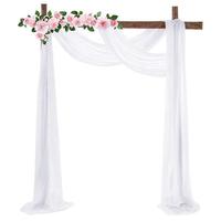 Mousseline de soie extérieur pelouse cantonnière salon arc solide toile de fond rideau mariage événement fête doux rideaux pour la décoration de mariage