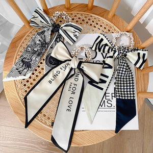 إكسسوارات شعر كورية لؤلؤية عصرية بشريط طويل صيفي بحروف زهرية إكسسوارات شعر متعددة الاستخدام للفتيات - Product Image 4