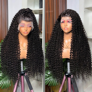 Perruques sans colle prêtes à porter 100 % cheveux humains, pré-épilées, pré-coupées, noires naturelles, bouclées crépues, perruque frontale en dentelle HD 13x4, vente en gros - Product Image 2