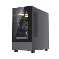Gabinete de PC para Juegos Lovingcool de Torre Media, M-ATX/Mini-ITX, Ventilador RGB, Chasis Gamer Negro con Ventiladores