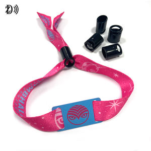 맞춤형 로고 풀 컬러 밴드 NFC MIFARE 초경량 EV1 팔찌 <span class=keywords><strong>RFID</strong></span> 방수 1 회 원단 짠 키 팔찌 - Product Image 4