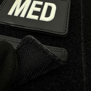 Custom Logo 3D Soft Heat Press Transfer <b>Transparent</b> Silicone Beanie Round PVC Rubber Patches <b>Labels</b> with Velcro - Product Image 1