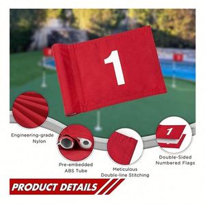 Bandera de Golf Personalizada de Poliéster de Alta Calidad, Impresión a Doble Cara con Tubo, Bandera de Práctica de Golf para Exteriores, Mini Banderas de Golf con Asta - Product Image 5