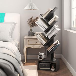 Bilu Floor-<b>standing</b> Bookcase Black Multi-tiered <b>Tree</b> Branch Shape Bookshelf For Living Room Bedroom Home Decor - Product Image 1