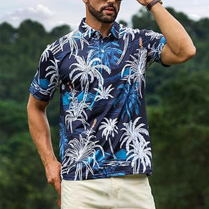 Summer New Style Sport Polo <b>Shirt</b> Fashion Print Style <b>Short</b> <b>Sleeve</b> Quick-dry Fabric Stand-<b>up</b> Collar Men's Polo <b>Shirt</b> - Product Image 2