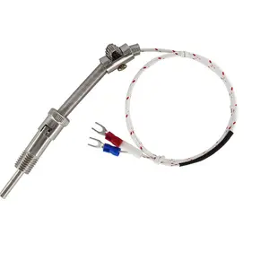 5mm Probe Sensor J Type 3 Meters Wire Pressure Spring Type Thermocouple Rapid Thermal Response Shielded Wire Temperature Sensor