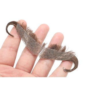 Élégant Brun Vintage Pirate/Vintage-Look Guidon <span class=keywords><strong>Moustache</strong></span> Barbe Droite Remy Cheveux Bouclés Adhésif Facial pour Costume - Product Image 5