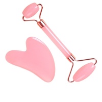 YUEXIU Rouleau de massage facial double tête en résine, non-jade, en forme de cœur, pour les méridiens, ensemble Gua Sha de beauté, Modèle 002, Logo personnalisé, Cadeau