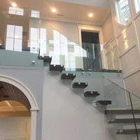 Système de balustrade sans cadre EKOO, design moderne, pour balcon, véranda, escalier, garde-corps en verre avec supports en acier inoxydable