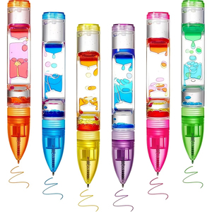 1 stylo à bulles liquides de haute qualité, rétractable, largeur d'écriture 0,5 mm, stylo anti-stress pour usage quotidien - Product Image 2