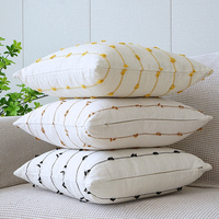 Top vendeur Jacquard Boho touffeté housse de coussin maroc Style décor à la maison Jacquard coton lin taie d'oreiller