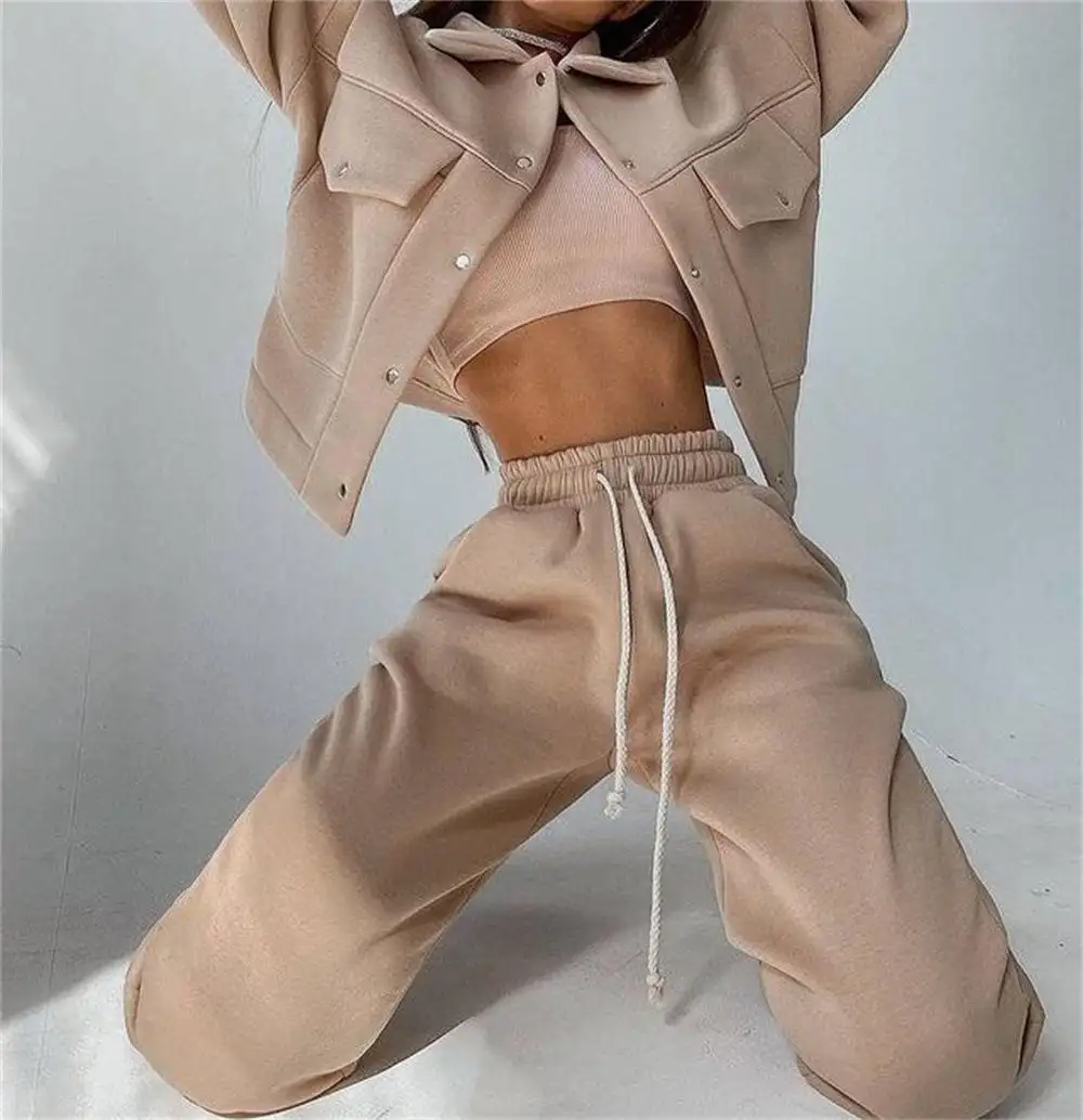 Manteau à capuche pour femme Offre Spéciale Streetwear Sweat-shirt personnalisé blanc épais lourd et pantalon de sport décontracté