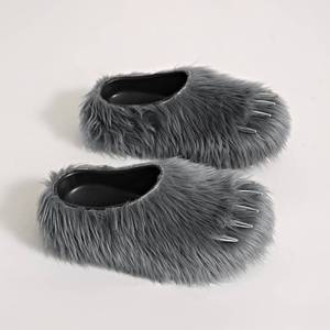 Nouvelles mules tendance en fausse fourrure à griffes d'ours, antidérapantes, pour l'extérieur, avec semelle épaisse en EVA, pour un confort décontracté et chaud. - Product Image 4