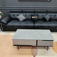 Stock de liquidation, canapé noir, structure en bois massif, cuir écologique, appuie-tête réglable