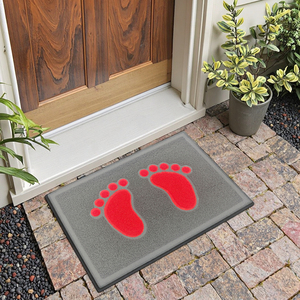 Chống Trượt Không Thấm Nước Hiện Đại Có Thể Giặt Vòng Lặp Đống Jacquard Tùy Chỉnh Logo Dập Nổi Ngoài Trời Lối Vào Cửa Thảm 9Mm Dày PVC Bọt - Product Image 3