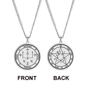 Archange Raphaël Roi Salomon Grimoire le Deuxième Pentacle de Vénus Amulette Talisman Bijoux Collier Pendentif En Acier Inoxydable - Product Image 2