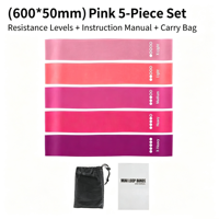 Lot de 5 mini-bandes de résistance en TPE pour exercices de yoga, pilates et fessiers – Vente en gros, OEM, personnalisation usine
