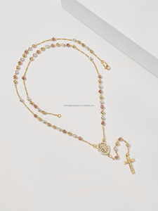 Collar <span class=keywords><strong>con</strong></span> Colgante <span class=keywords><strong>de</strong></span> <span class=keywords><strong>Cruz</strong></span> y Rosario <span class=keywords><strong>de</strong></span> la Virgen <span class=keywords><strong>de</strong></span> Guadalupe, Chapado en <span class=keywords><strong>Oro</strong></span>, Tricolor, para Mujer - Product Image 5