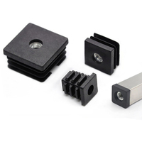 Embouts carrés de haute qualité pour tubes avec filetage M8, bouchons de tube, vis d'extrémité, écrous, inserts de tube carrés filetés M8 pour meubles