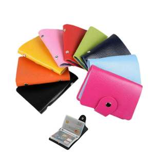 Custom <b>Small</b> Business Card Organizer Holder Soft PU Leather Credit Card Purse Pocket <b>Wallet</b> Case 24 Slots Credit Card Holder - Product Image 2
